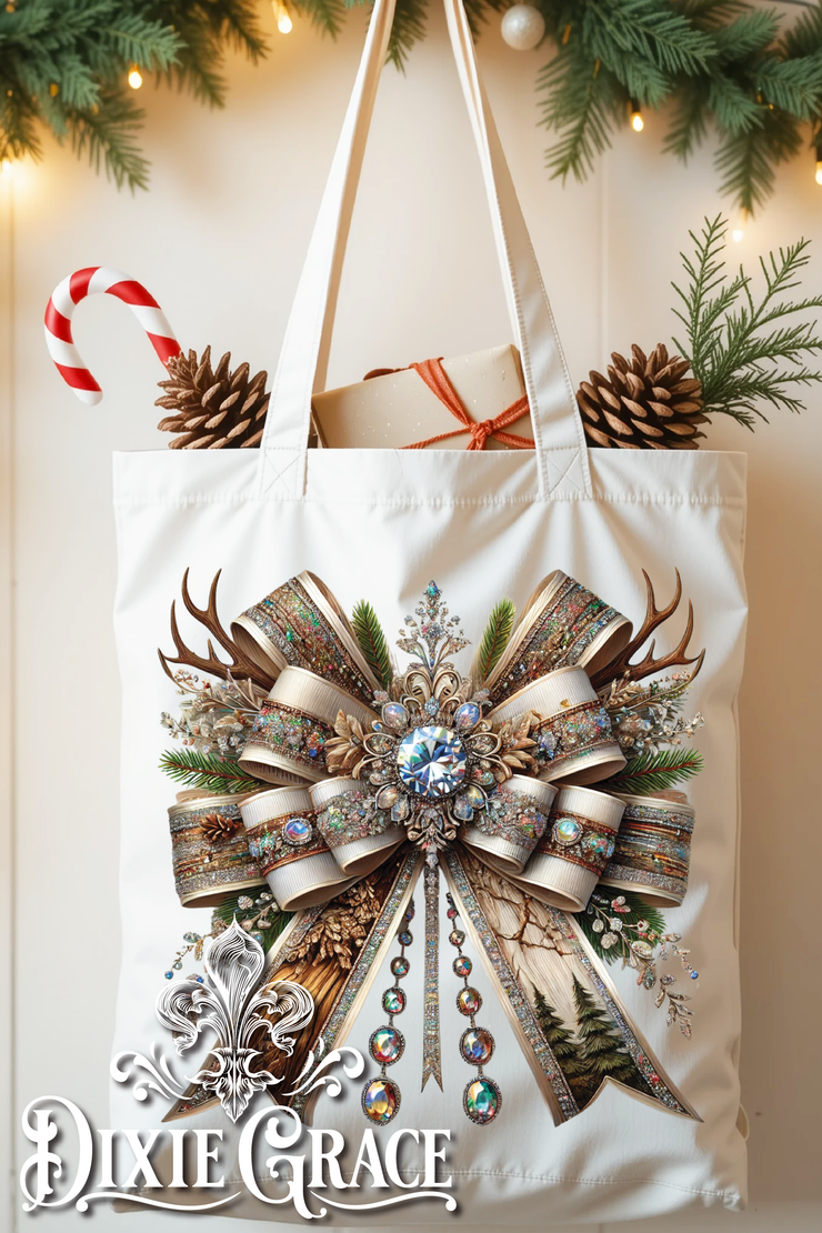Woodland Luxe Bow - Canvas - Tote Bag