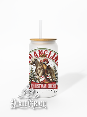 Wranglin' Christmas Cheer - Frosted 16 oz Glass Can