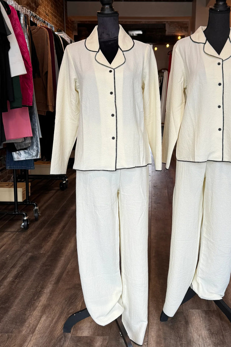 Coal Miner - Cream - Black Lined - PJs