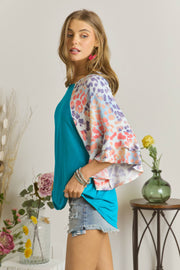 Fun in the Sun - Leopard Ruffle Sleeve - Top