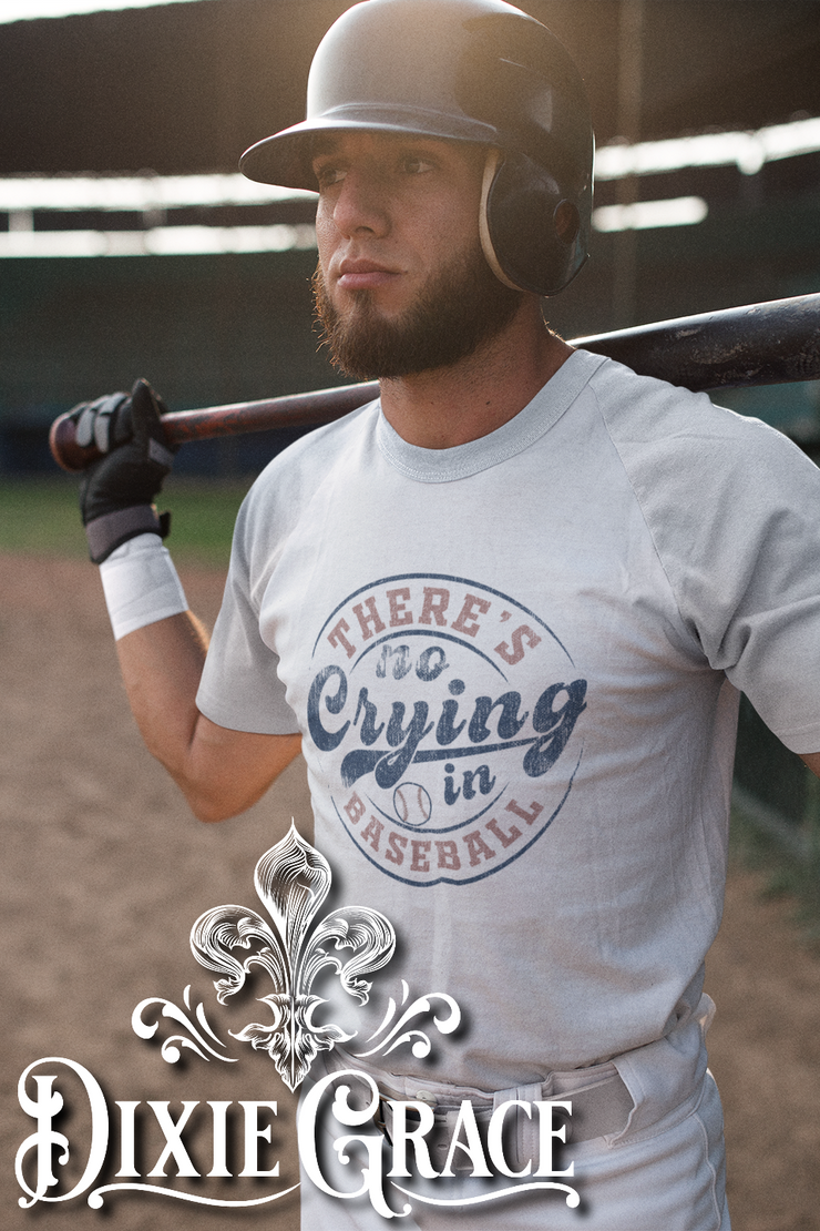 No Crying in Baseball - Vintage White - Youth, Tank, Sweatshirt, Hoodie Option - Graphic Tee