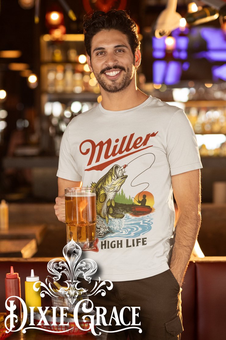 High Life Vintage Fishing - Natural - Youth, Tank, Sweatshirt, Hoodie Option - Graphic Tee
