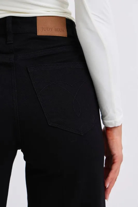 Onyx Rain - High-Rise - Retro Wide Leg - Black Denim - Jeans