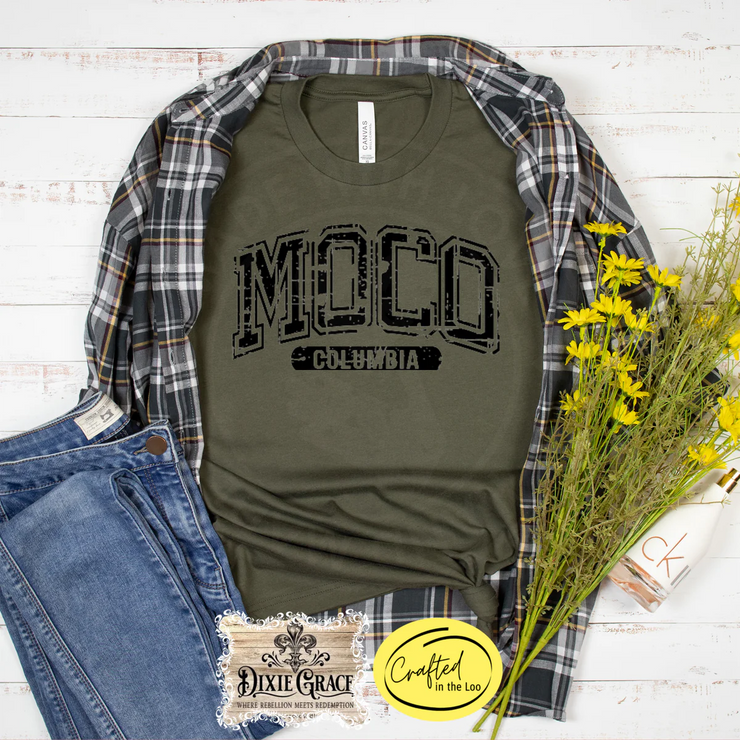 MOCO Arched - Columbia - Black Screen Print - Multiple Color Options!  - Graphic Tee