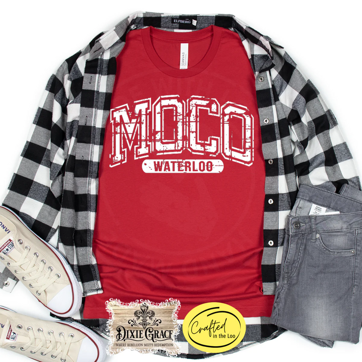 MOCO Arched - Waterloo - White Screen Print - Multiple Color Options!  - Graphic Tee