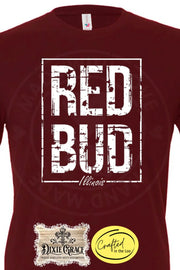 Red Bud Block - Illinois - White Screen Print - Multiple Color Options!  - Graphic Tee
