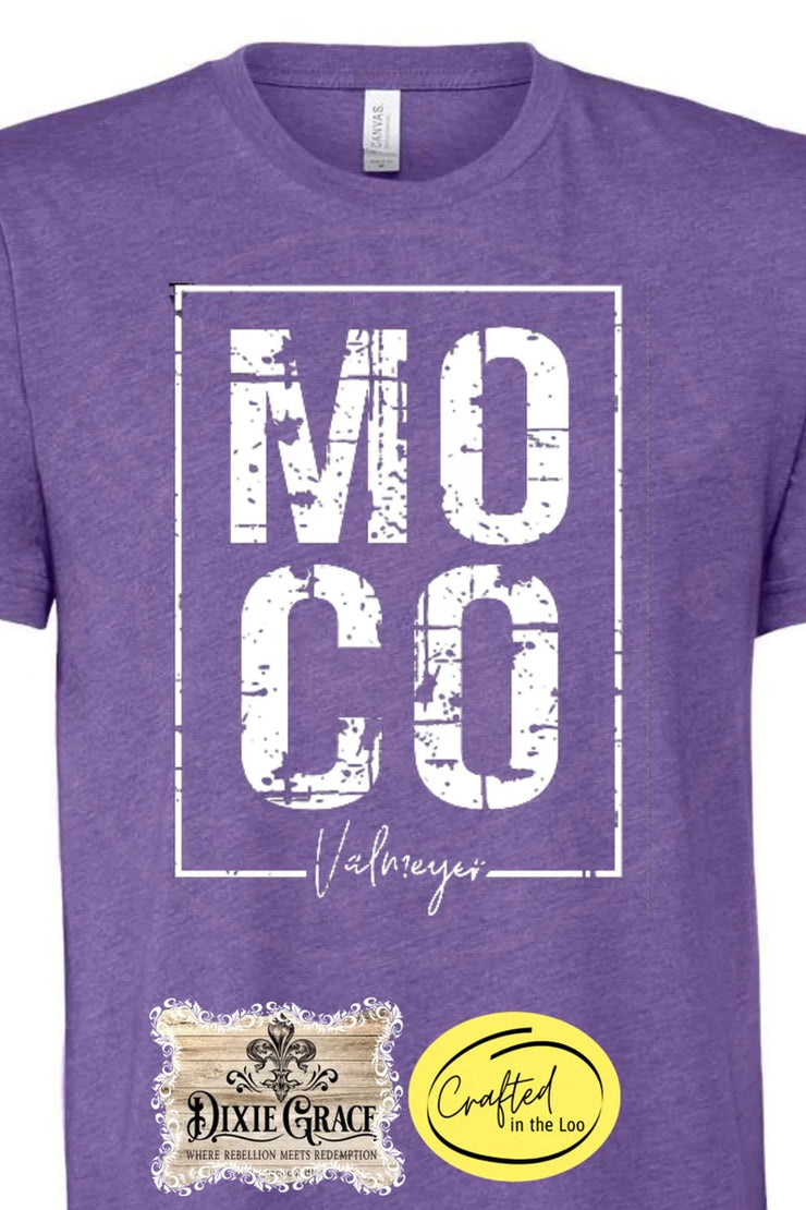 MOCO Block - Valmeyer - White Screen Print - Multiple Color Options!  - Graphic Tee