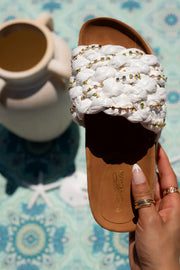 Color in the Clouds - Platform Rhinestone Raffia - Sandals