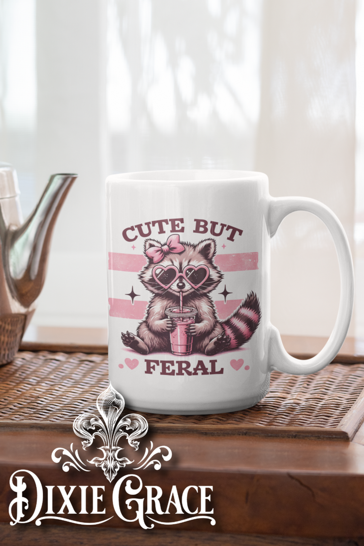 Cute But Feral - Large Coffee Mug