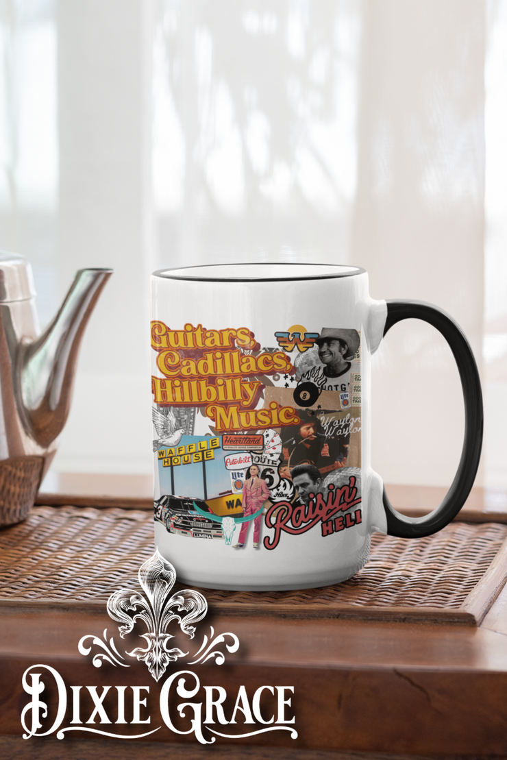 Hillbilly Music Collage - Large Coffee Mug