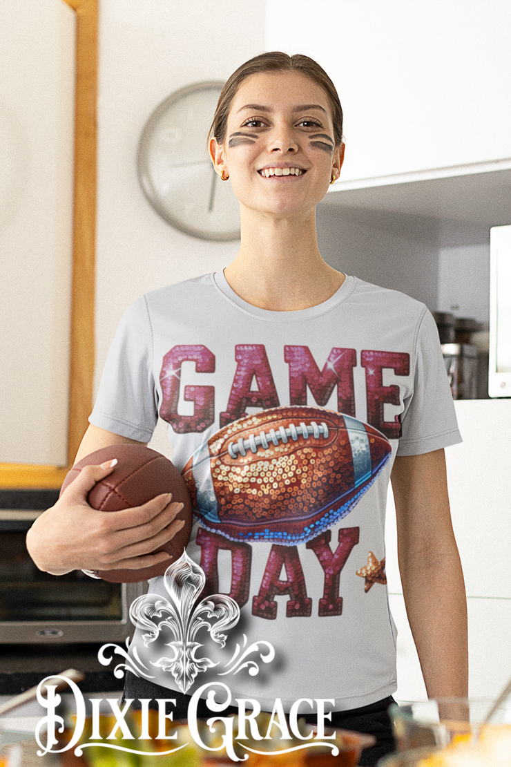 Game Day Sequin - Cement - Youth, Long Sleeve, Sweatshirt, Hoodie Option - Graphic Tee