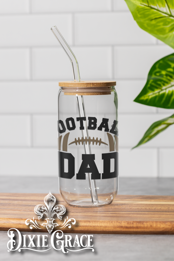 Football Dad - 16 oz Glass Can