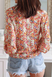 Sheer Floral Button Up Top - BeLoved Boutique