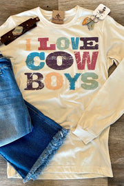 I Love Cowboys - Long Sleeve - Graphic Tee